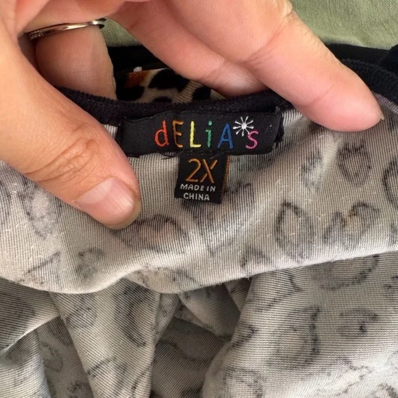 dELiA*s Leopard Velvet Mini Dress Y2K Plus Size 2X Slip Tank - Picture 7 of 7